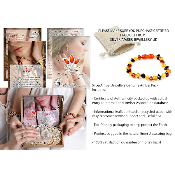 Baby Rav Anklet Armbånd - Håndlavet 100% Ægte Ravperler C