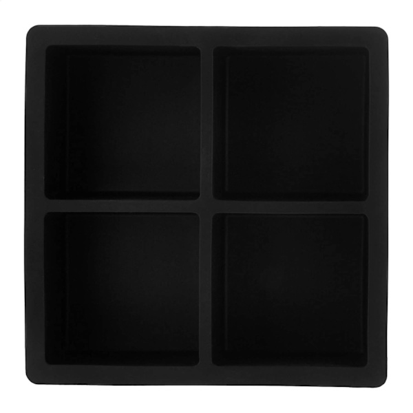 Svart set med 2 silikonformar för isbitar, 4 isbitar per form, 11 x 11 x 4,5 cm