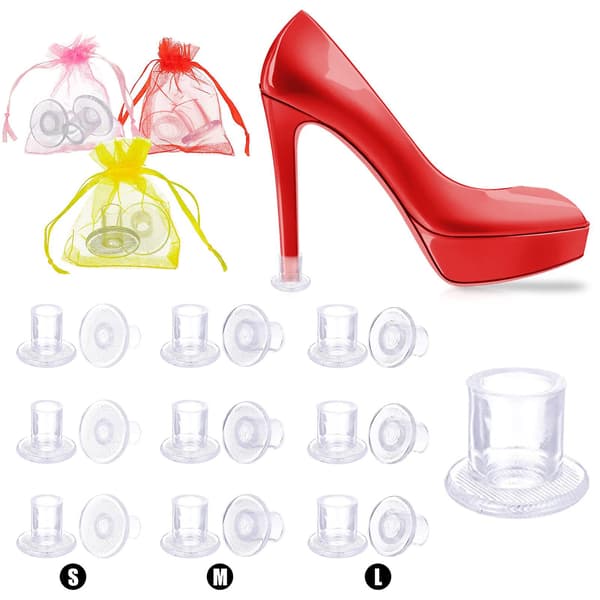 1 par transparenta stiletthälskydd, höga klackskydd, skoskydd, damklackskydd M