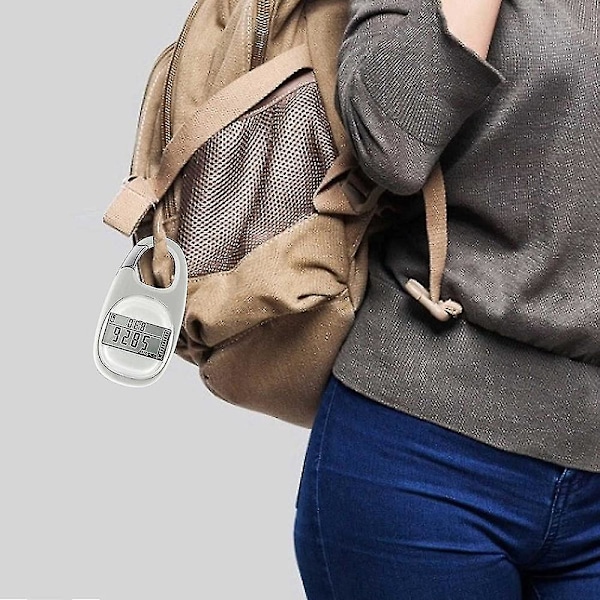 3D Digital Enkel Stegräknare med Clip-On Funktion White