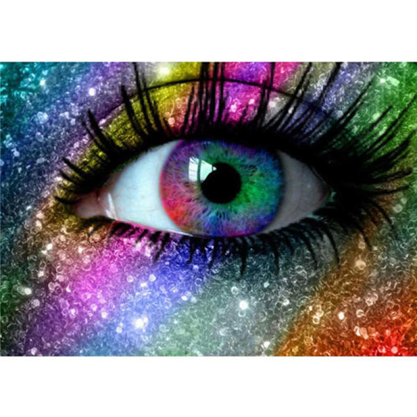 One piece (Färgglada ögon, 30×40cm) 5D Diamantmålningskit för Vuxna Barn, Diamantkonstkit Vuxna UK Kristall Strass Kit, DIY 5D Rund Full Borr