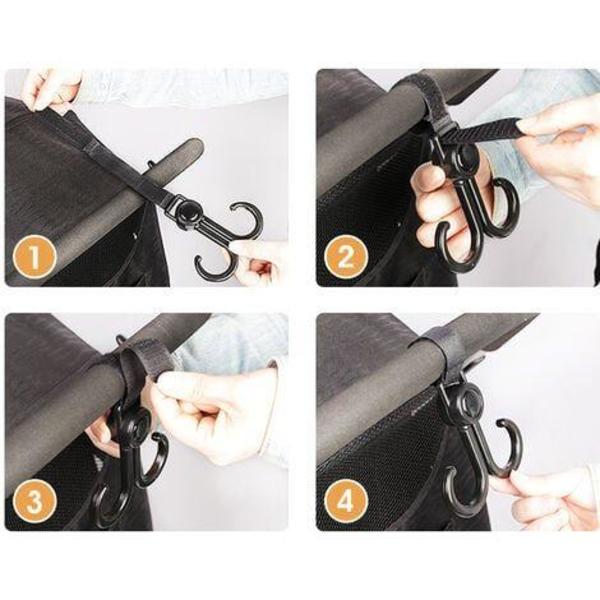 Dubbelkrok Barnvagnskrokar - 2pack