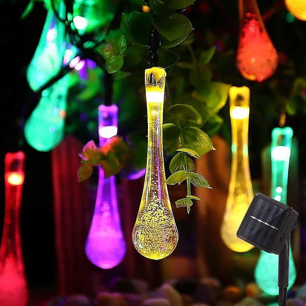 30 LED Solcelle Lysstreng, 6,5m/21,3ft Udendørs Have LED Lyskæde 8 Tilstande Multi colour