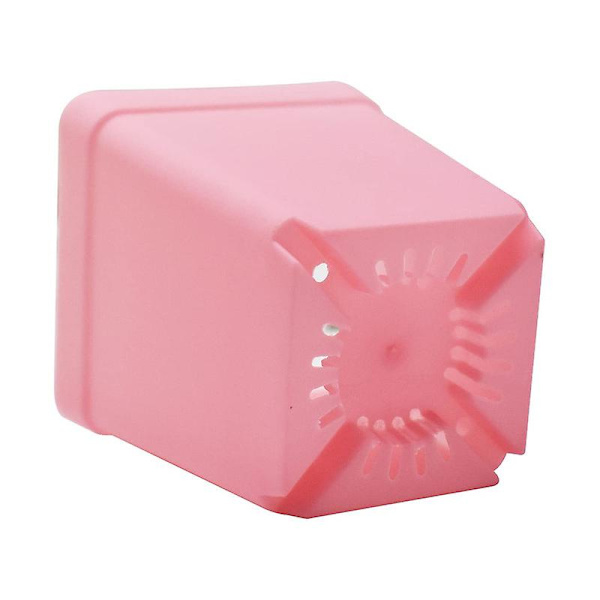 10 stk. Fargerike blomsterpotter i plast, små firkantede plantepotter, tykke innendørs mini-barnehagepotter Pink