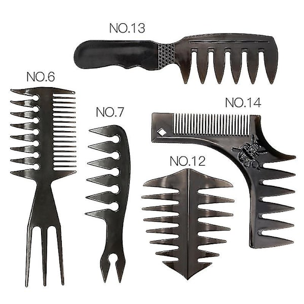 Professionel Styling Kam til Tilbagefriseret Hår Anti Statisk Hårbørste Til Mænd NO 7