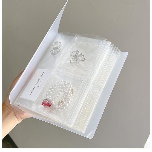Transparent Smyckesförvaring Bok Rutnät Anti Oxidation Smyckesförvaring Organiser Väska 3 grids