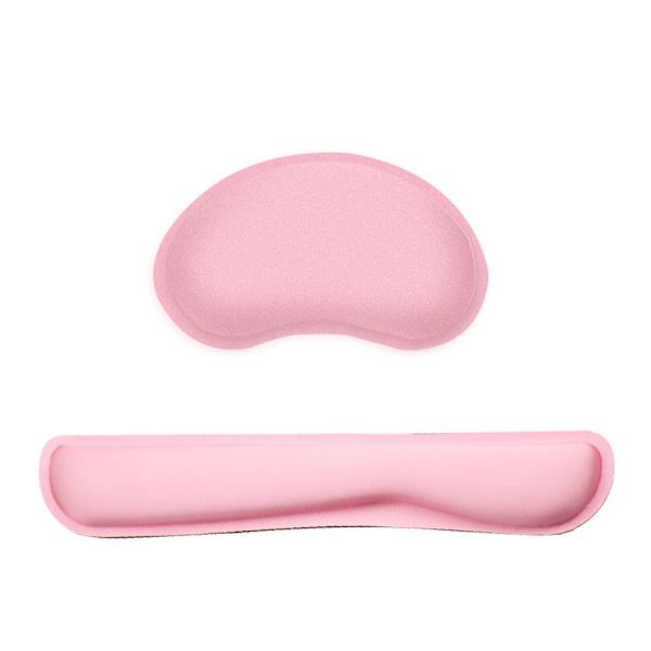 Et stykke pink Opgraderet Rengøringsvenlig PU Læder Tastatur Håndledsstøtte Pude, Forstørret Musehåndledspude Støtte til Kontor, Gaming, Computer, Laptop,
