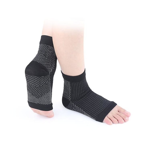 2 Par Plantar Fasciitt Kompresjonsstrømper For Kvinner & Menn - Beste Ankelstrømper For Plantar Fasciitt Lindring, Støtte For Fotbue Black S M