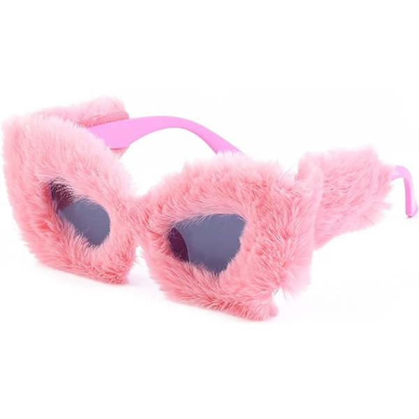 Mjuka kattögon solglasögon rosa festglasögon för kvinnor punk mjuk sammet extra stora kvinnor UV400 skugga handgjorda nyhet glasögon