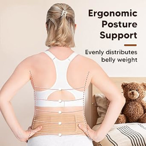 Maternity Belly Band för Graviditet - Mjuk & Andningsbar Graviditetsbälte - Bäckenstödsband - Magband för Byxor - Graviditet B