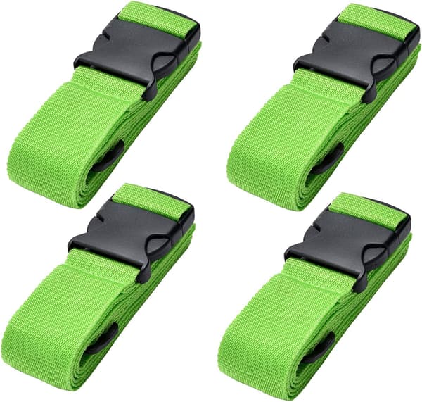 4-pack resväskor remmar bärremmar resväska bälte resetillbehör resväska clip-on för bagage grönt
