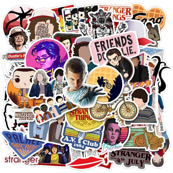 Stranger Things klistermärke 100 st, bärbar klistermärke vattentät vinyl bil motorcykel bagage dekal lappar skateboard klistermärke DIY klistermärken