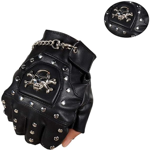 Steampunk gotiska handskar herr vintage läder kapten fingerlösa handskar