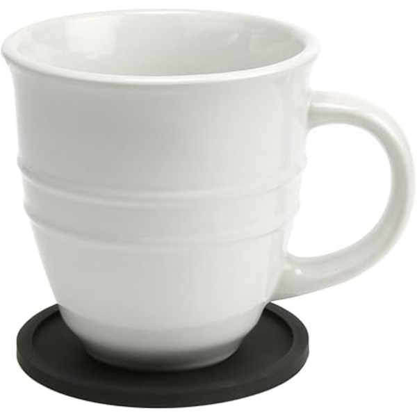 Dryckesunderlägg Set om 6 Koppunderlägg Svart Rund Silikon Gummi Muggunderlägg Halkskydd för Kaffe Ölmugg Vinglas Flaska Hem och Bar