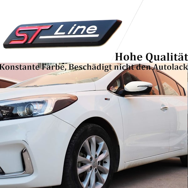 2 kpl Metallinen St Line -tarra Automerkki Päämerkki Tarra Kromi Musta Useimpiin malleihin
