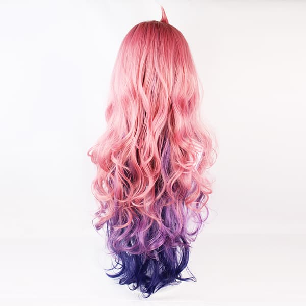Rosa Evolution Blå Lila Lolita Lång Lockig Hårnål Hästsvans Cosplay Peruk