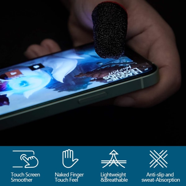 30 delar Finger Sleeves för Gaming Mobilspelskontroller Finger Thumb Sleeves Set, Anti-Svett Andas Sömlös Touchscreen Finger Covers Silver
