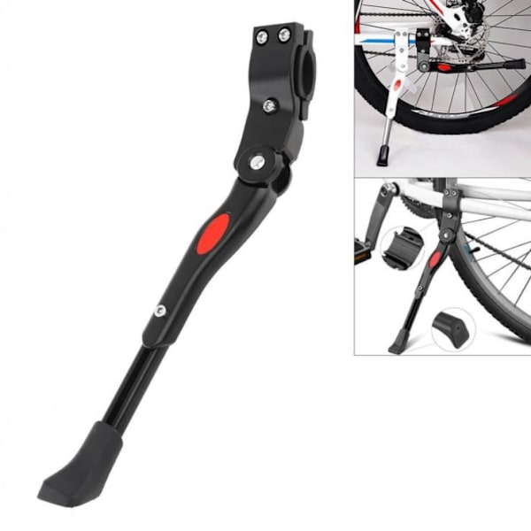 Svart cykelstöd. Justerbart cykelstöd i aluminiumlegering MTB cykelstöd med halkfri gummifot Universal sidestöd cykelstöd för mountainbi