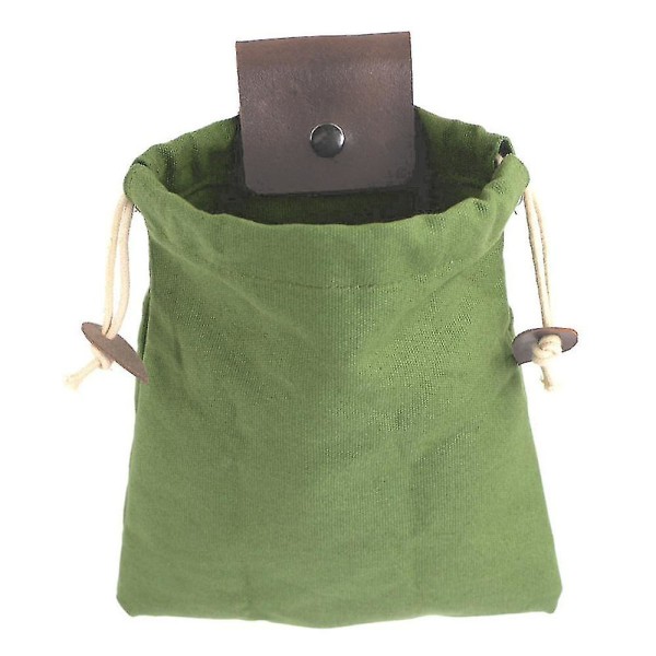 Läderbälte Väska Foderpåse Foderpåse Vaxad Canvas Fruktplockningsväska ArmyGreen