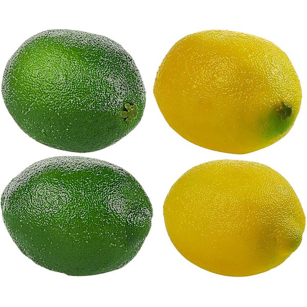Simuleret Citron Dekoration (4 stk) green