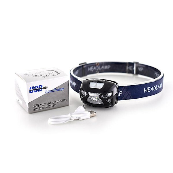 Oppladbar Sensor Hodelykt Ultralett Super Sterk LED Hodelykt Grey