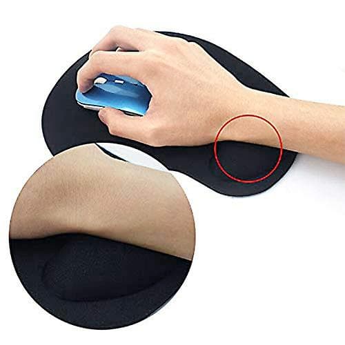 Musematte Sklisikker Komfort Musematte med Gel Skum Håndleddsstøtte Black