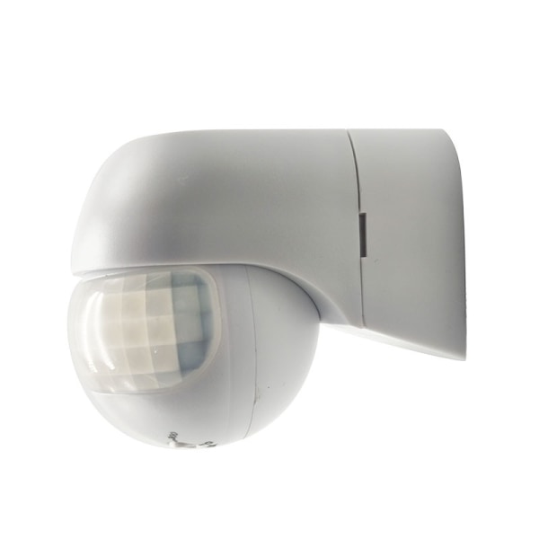 Sensor Udendørs IP44, Vægmonteret, Infrarød Bevægelsessensor, LED egnet, Rækkevidde maks. 12m/180°, drejelig, maks. 800/400W, hvid