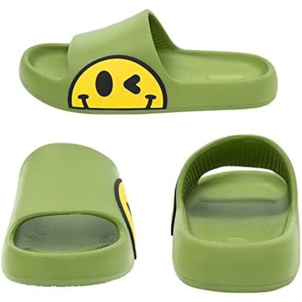 Gröna dam- och herrtofflor för strand, sommar, sandaler, mjuka barnskor, badrum, pool, dusch, halkfria tofflor, flip-flops för inomhus- och utomhusbruk 39