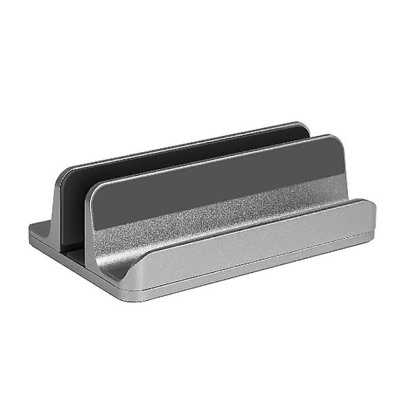 Laptopdator Vertikal Skrivbordsställ, 2 i 1 Dubbelställ, Justerbar Platsbesparande Silver