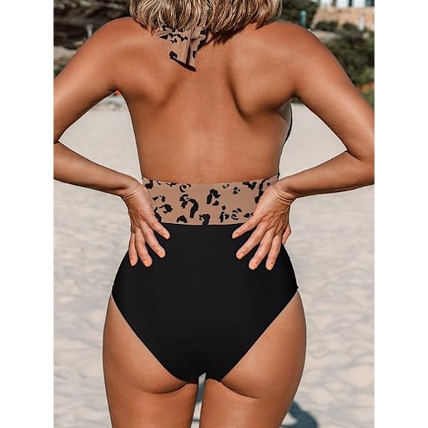 Størrelse L Dame V-Hals Halv Krop Hel Badedragt Shapewear Mavekontrol Retro Badedragt Flerfarvet