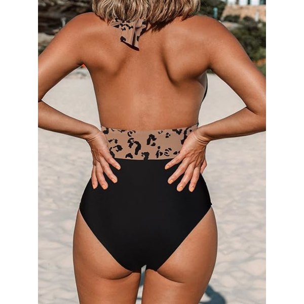 Størrelse L Dame V-hals Halv Kropp Hel Badedrakt Shapewear Magekontroll Retro Badeantrekk Flerfarget
