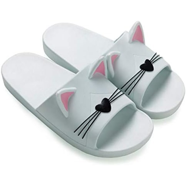 Vita hemmatofflor för barn och vuxna pojke flicka flip flops sommarslippers badskor dam herr poolstrandsandaler 40-41EU