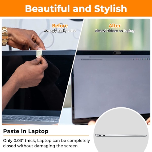 Laptop Kameraskydd [6-pack], Ultratunt Webbkameraskydd för Laptop, Dator, MacBook, Tablet, iPhone 8/7/6 Plus, Skydda Din Integritet och Säkerhet