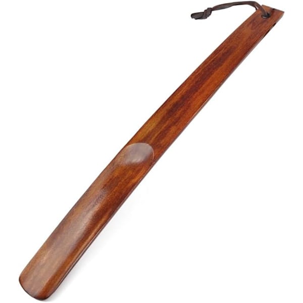 Skohorn i tre, brun, 38 cm profesjonelt skohorn i tre med langt håndtak. Komfortabelt skohorn for støvler, sportssko og tennissko.