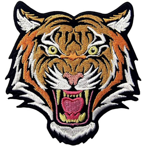 Taktisk Brølende Tigerhode Broderi Patch, Dyrebrodert Merke, Borrelås