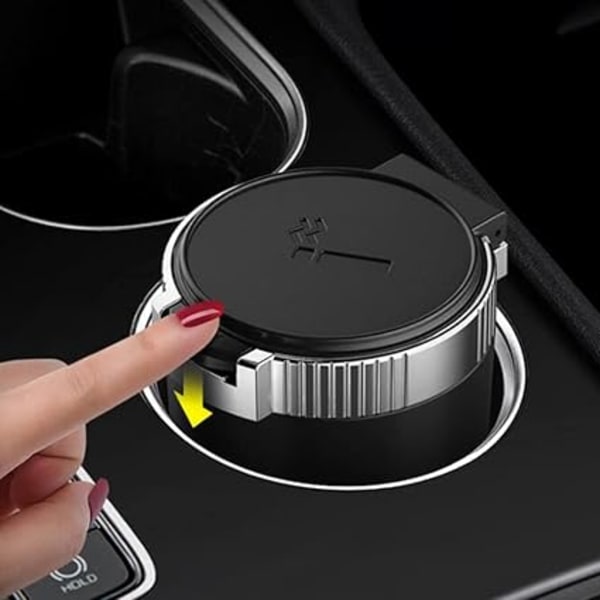 Kannettava autotuhkakuppi sinisellä LED-valolla, savua estävä autotuhkakuppi kannella, sikarituhkakuppi automatkoille