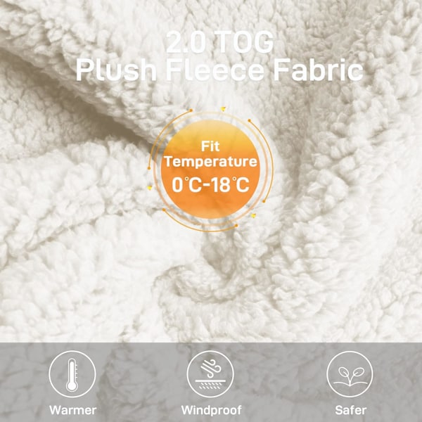 Unisex Baby Swaddle Filt, Baby Nest Sovsäck, Hooded Swaddle Sovsäck för Födelse-Vit-S(0-3 Månader)