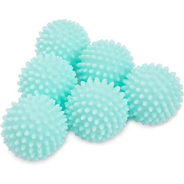 Återanvändbara bollar för torktumlare, mjukgörande och fluffig tvätt, blå, 2,5 tum, 6-pack