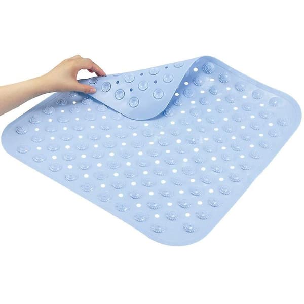 Badkar Duschmatta halkfri PVC med sugkoppar Massagematta light blue