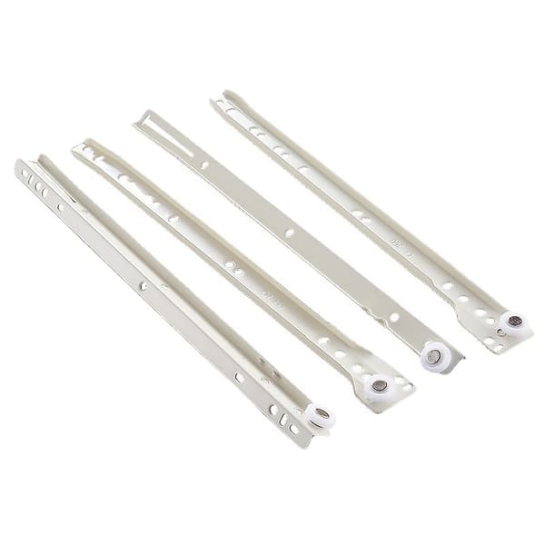 400mm Högkvalitativa Rullådeskenor/Löpare Bottenfixering Metall Vit, 2-pack