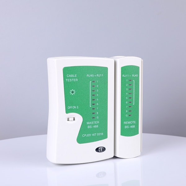 1 stk. Nettverkskabeltester Hvit ISDN Nettverkskabeltester Patch Cord Tester