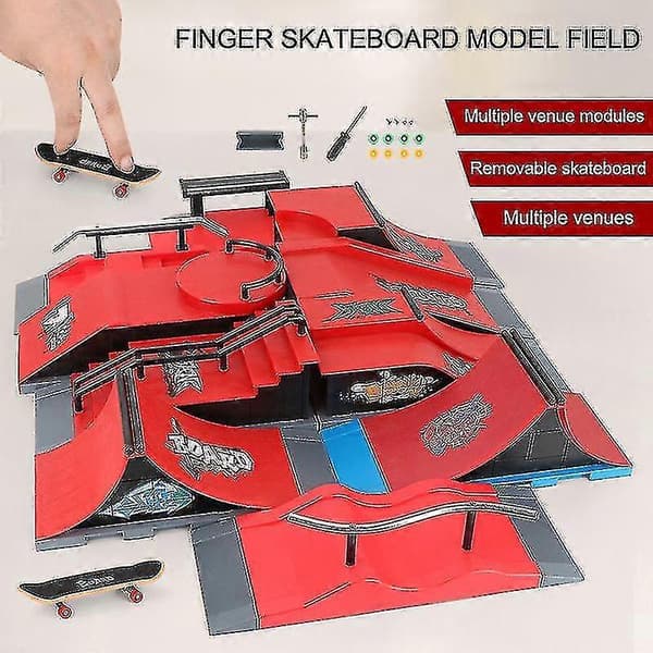 Finger Skateboards Skate Park Ramp Delar Deck Sportspel För Barn E