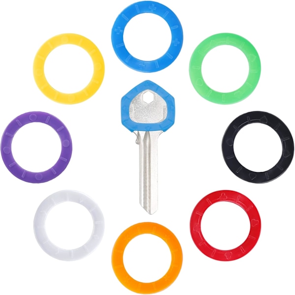 2PCS 32-pack 2,3 cm runda knapplock för små runda platta hushållsnycklar (passar inte för fyrkantiga eller udda nycklar), 8 färger