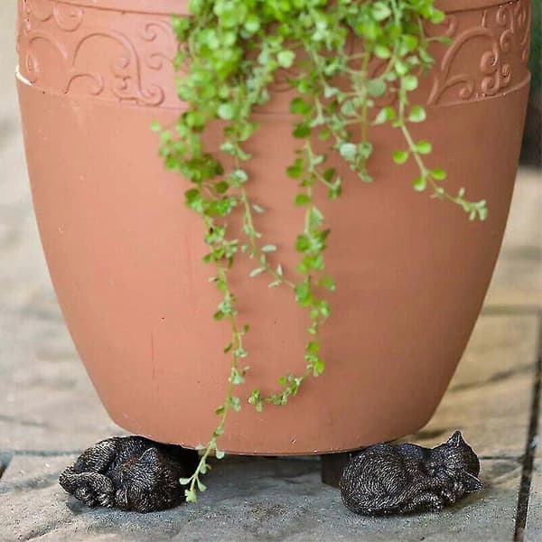Planteblomsterpotteføtter Risers Holder Stativ Hagedekorasjon 3 stk/sett Cat
