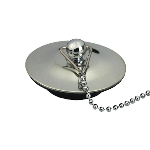 Badekarprop i rustfrit stål med metalprop diameter 44mm kædelængde 50cm