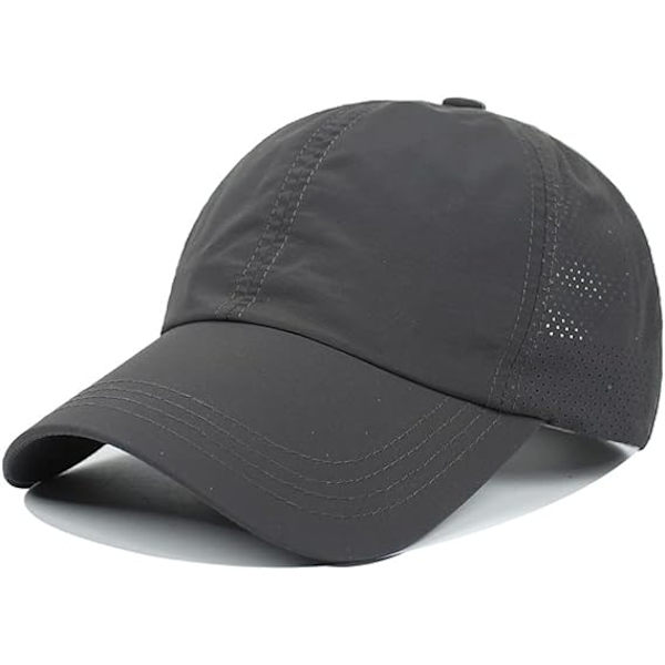 Herre Sommer Kasket Mørkegrå Hybrid Sports Kasket Hestehale Kasket med UV Beskyttelse Egnet til Løb, Golf, Cykling og Vandring Hovedomkreds: 57-58cm