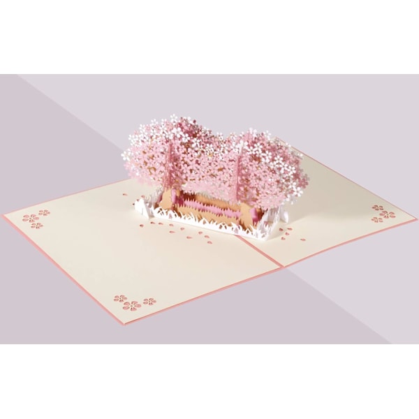 3D Pop Up Kort med Kuvert til Valentinsdag, Bryllup, Fødselsdag, Jul, Mors Dag, Dimission, Fest Romantisk Kirsebærblomst Design