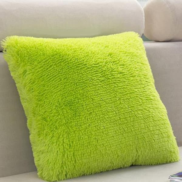 Mjuk och fluffig kuddfodral prydnadskudde för heminredning Green