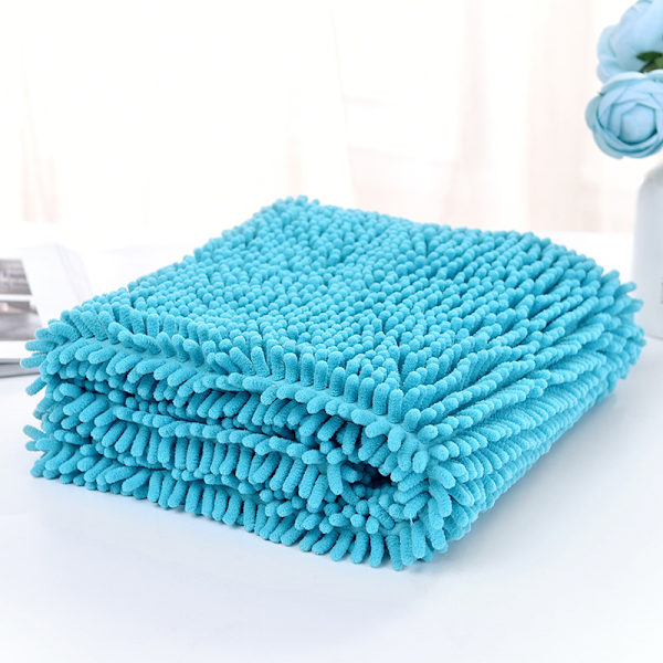 Halkskyddad, lurvig mikrofiber Chenille badmatta 35X60 cm, maskintvättbar golvmatta med mjukt vattenabsorberande Chenille mikrofiber för bad, dusch och bad