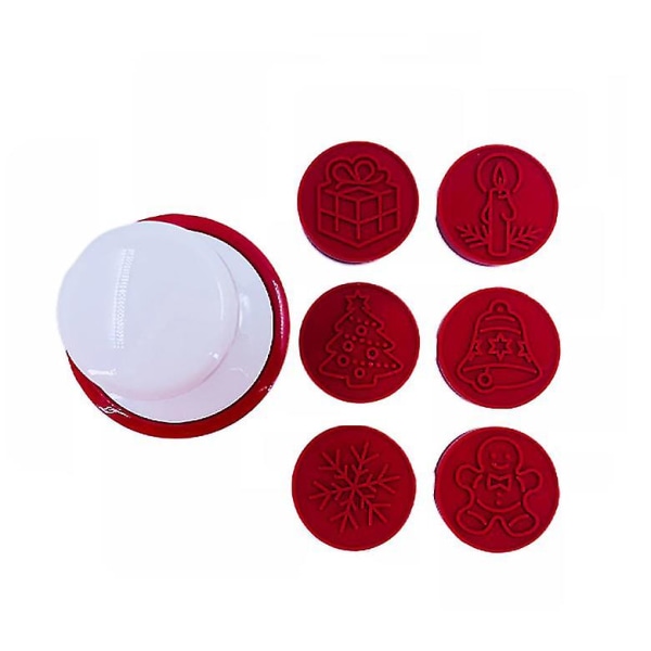 6 st DIY kakstämpelform Präglingsform Kakform 3d-skärare Kök red